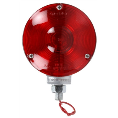 Image of Signal-Stat, Single Face, Incan., Red Round, 1 Bulb, Gray, 1 Wire, Pedestal Light from Signal-Stat. Part number: TLT-SS3701-S