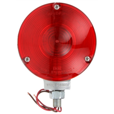 Image of Signal-Stat, Single Face, Incan., Red Round, 1 Bulb, Gray, 2 Wire, Pedestal Light from Signal-Stat. Part number: TLT-SS3702-S