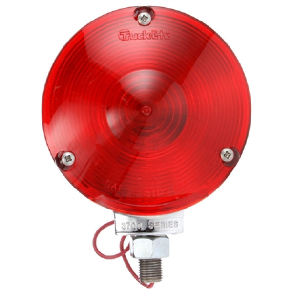 Image of Signal-Stat, Single Face, Incan., Red Round, 1 Bulb, Chrome, 1 Wire, Pedestal Light from Signal-Stat. Part number: TLT-SS3711-S