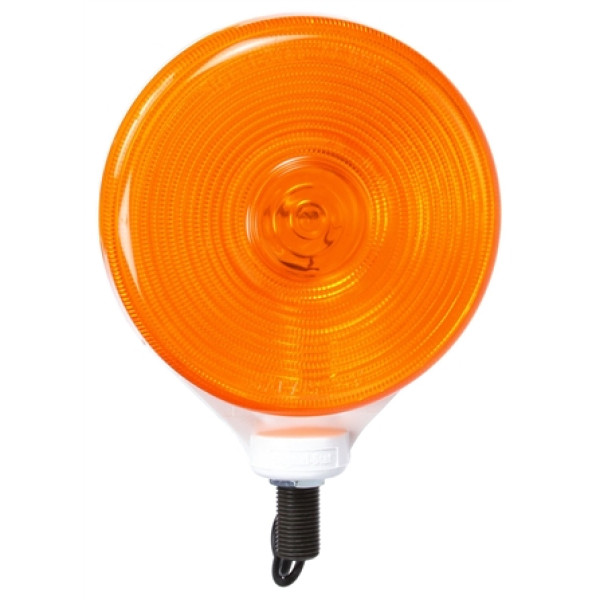 Image of Signal-Stat, Single Face, Snap on Lens, Incan., Yellow Round, 1 Bulb, White, 1 Wire, Pedestal Light from Signal-Stat. Part number: TLT-SS3753A