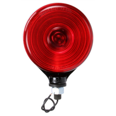 Image of Signal-Stat, Single Face, Incan., Red Round, 1 Bulb, Black, 1 Wire, Pedestal Light from Signal-Stat. Part number: TLT-SS3755-S