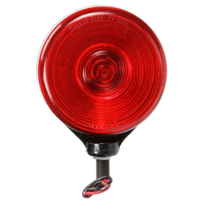 Image of Signal-Stat, Single Face, Incan., Red Round, 1 Bulb, Black, 2 Wire, Pedestal Light from Signal-Stat. Part number: TLT-SS3756