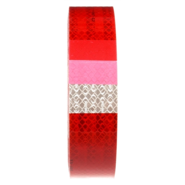 Image of Signal-Stat, Red/White Reflective Tape, 2 in. x 150 ft. from Signal-Stat. Part number: TLT-SS37-S