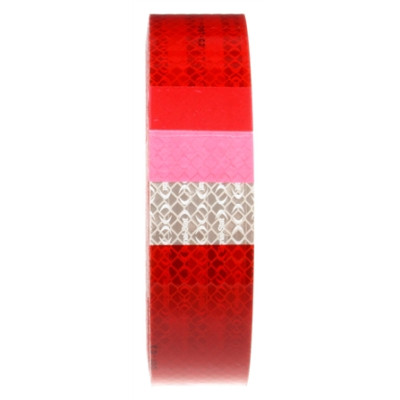 Image of Signal-Stat, Red/White Reflective Tape, 2 in. x 150 ft. from Signal-Stat. Part number: TLT-SS37-S