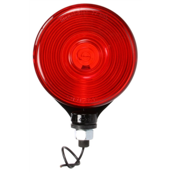 Image of Signal-Stat, Dual Face, Incan., Red/Yellow Round, 1 Bulb, Black, 1 Wire, Pedestal Light from Signal-Stat. Part number: TLT-SS3850-S