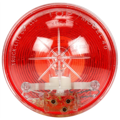 Image of 40 Series, Incan., Red, Round, 1 Bulb, S/T/T, PVC Grommet, PL-3, Stripped/Ring, 12V, Kit from Trucklite. Part number: TLT-40006R4