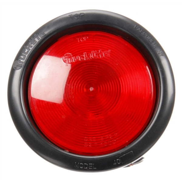 Image of 40 Economy, Incan., Red, Round, 1 Bulb, S/T/T, Black Grommet, PL-3, Stripped/Ring, 12V, Kit, Bulk from Trucklite. Part number: TLT-40028R3