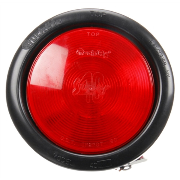 Image of Super 40, Incan., Red, Round, 1 Bulb, S/T/T, Black Grommet, PL-3, Stripped/Ring, 12V, Kit, Pallet from Trucklite. Part number: TLT-40042RP