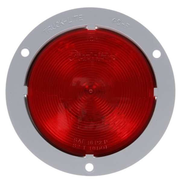 Image of 40 Series, Incan., Red, Round, 1 Bulb, S/T/T, Flange Mount, PL-3, 12V from Trucklite. Part number: TLT-40222R4