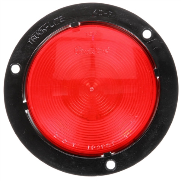 Image of 40 Series, Incan., Red, Round, 1 Bulb, S/T/T, Black Flange, PL-3, Stripped/Ring, 12V from Trucklite. Part number: TLT-40233R4