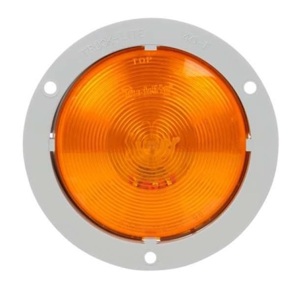 Image of Super 40, Incan. 1 Bulb, Round, F/P/T, Gray Flange, 12V from Trucklite. Part number: TLT-40258Y4