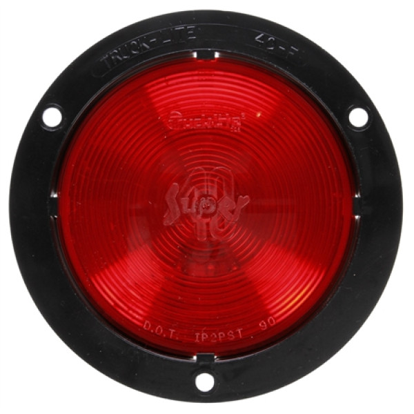 Image of Super 40, Incan., Red, Round, 1 Bulb, S/T/T, Black Flange, PL-3, 12V from Trucklite. Part number: TLT-40259R4