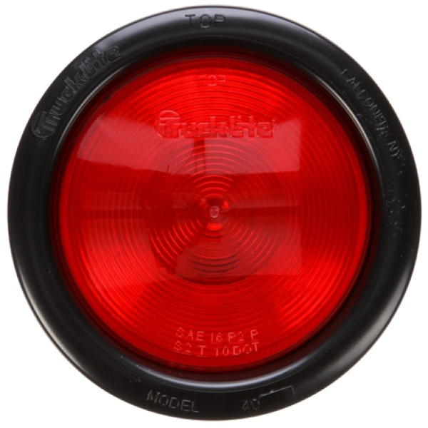 Image of 40 Series, Incan., Red, Round, 1 Bulb, S/T/T, Black Grommet, Hardwired, Stripped/Ring, 12V, Kit from Trucklite. Part number: TLT-40302R4