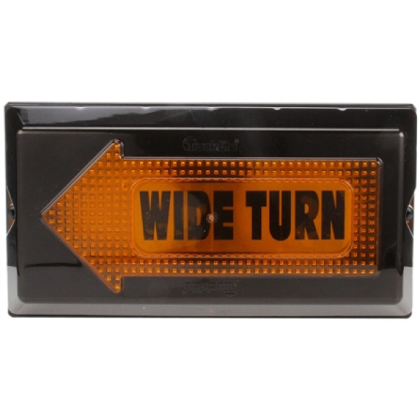 Image of 40 Series, Incan., Yellow Rectangular, 2 Bulb, Wide Turn LH Side, Aux. Turn Signal, Black Grommet, 12V from Trucklite. Part number: TLT-40802-4