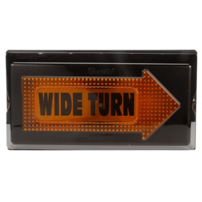 Image of 40 Series, LED, Yellow Rectangular, 84 Diode, Wide Turn RH Side, Aux. Turn Signal, Black Grommet, 12V from Trucklite. Part number: TLT-40812-4