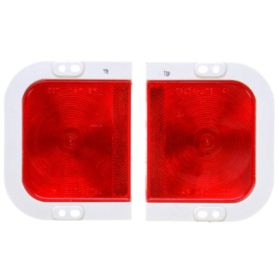 Image of 41 Series, LH Side, Incan., Red, Rectangular, 1 Bulb, S/T/T, White Flange, PL-3, Ring/Molded Four-Position .180, 12V, Kit from Trucklite. Part number: TLT-41005R4