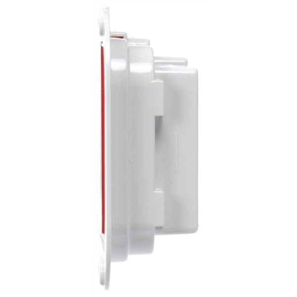 Image of 41 Series, Right Hand Side, Incan., Red, Rectangular, 1 Bulb, S/T/T, White Flange, PL-3, Ring/Molded Four-Position .180, 12V, Kit from Trucklite. Part number: TLT-41006R4