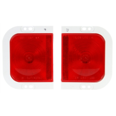 Image of 41 Series, Universal Kit, Incan., Red, Rectangular, 1 Bulb, S/T/T, White Flange, PL-3, Stripped/Ring, 12V, Kit from Trucklite. Part number: TLT-41007R4