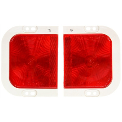 Image of 41 Series, Universal Kit, Incan., Red, Rectangular, 1 Bulb, S/T/T, White Flange, PL-3, Ring/Two-Position Plug, 12V, Kit from Trucklite. Part number: TLT-41008R4