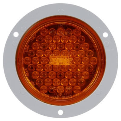 Image of Super 44, LED, Yellow Round, 42 Diode, Rear Turn Signal, Gray Flange, 12V, Kit from Trucklite. Part number: TLT-44021Y4