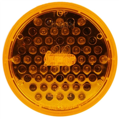 Image of Super 44, LED, Strobe, 42 Diode, Round Yellow, Black Grommet, Metalized, 12V, Kit from Trucklite. Part number: TLT-44102Y4