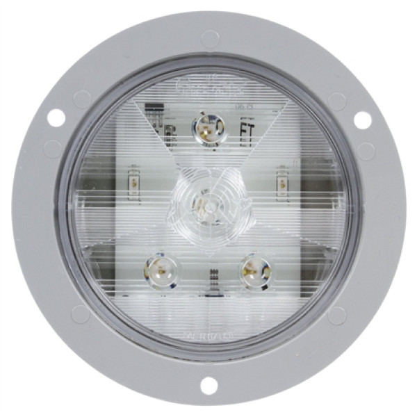 Image of Super 44, LED, 6 Diode, Round, Back-Up Light, Gray Flange, 12V, Kit from Trucklite. Part number: TLT-44181C4