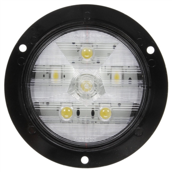 Image of Super 44, Diamond Shell, LED, 6 Diode, Round, Back-Up Light, Black Flange, 12V, Kit from Trucklite. Part number: TLT-44182C4