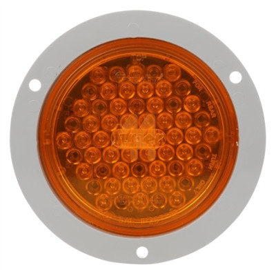Image of Super 44, LED, Yellow Round, 42 Diode, Rear Turn Signal, Gray Flange, 12V from Trucklite. Part number: TLT-44221Y4