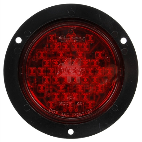 Image of Super 44, LED, Red, Round, 42 Diode, S/T/T, Black Flange, Fit 'N Forget S.S., 12V from Trucklite. Part number: TLT-44226R4