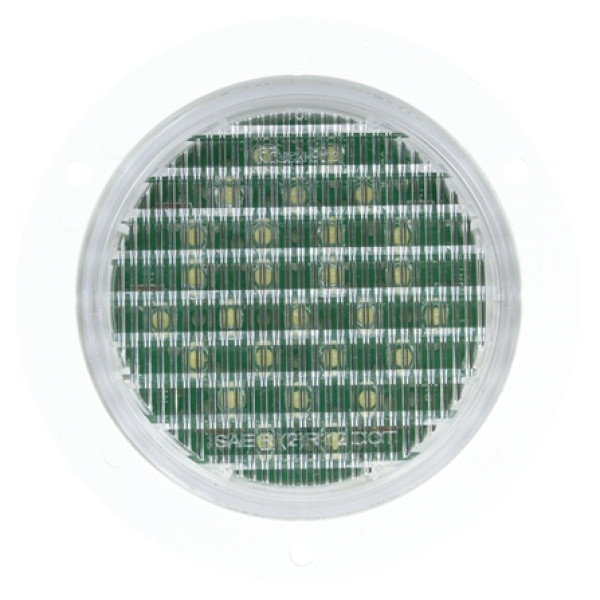 Image of Super 44, LED, 27 Diode, Round, Back-Up Light, White Flange, 12V from Trucklite. Part number: TLT-44239C4