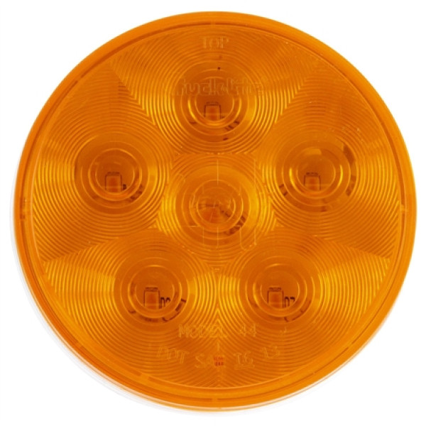 Image of Super 44, Diamond Shell, LED, Yellow Round, 6 Diode, Rear Turn Signal, 12V from Trucklite. Part number: TLT-44280Y4