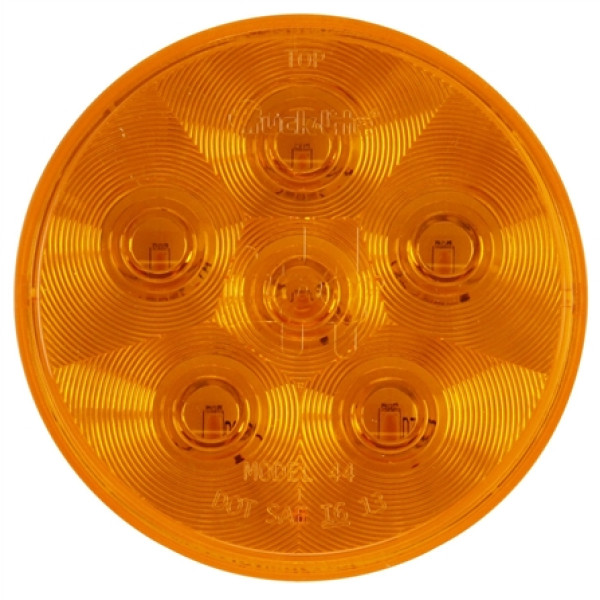 Image of Super 44, LED, Yellow Round, 6 Diode, Rear Turn Signal, 12V from Trucklite. Part number: TLT-44281Y4