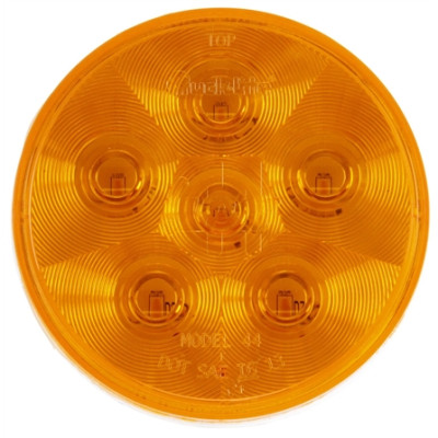 Image of Super 44, LED, Yellow Round, 6 Diode, Rear Turn Signal, 24V from Trucklite. Part number: TLT-44283Y4