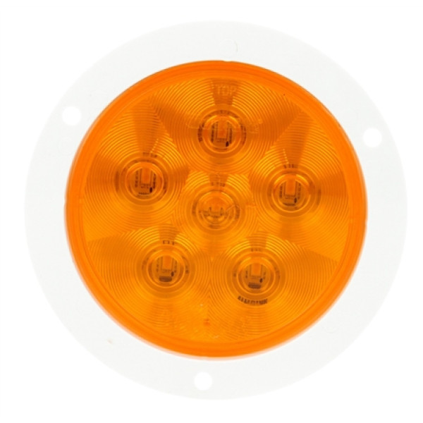 Image of Super 44, LED, 6 Diode, Round, F/P/T, White Flange, 12V from Trucklite. Part number: TLT-44293Y4