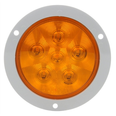 Image of Super 44, LED, 6 Diode, Round, F/P/T, Gray Flange, 12V from Trucklite. Part number: TLT-44295Y4