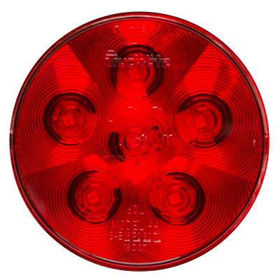 Image of Super 44, LED, Red, Round, 6 Diode, S/T/T, Fit 'N Forget S.S., 12V from Trucklite. Part number: TLT-44302R4