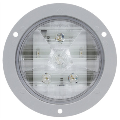 Image of Super 44, LED, 6 Diode, Round, Back-Up Light, Gray Flange, 12V from Trucklite. Part number: TLT-44344C4