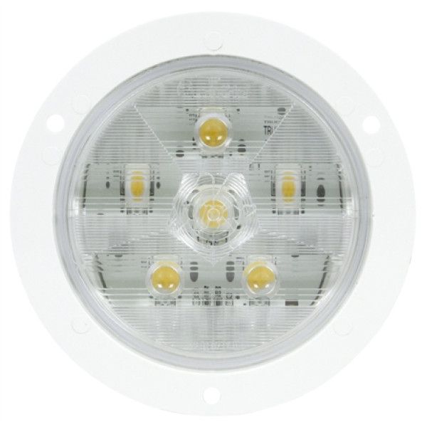 Image of Super 44, LED, 6 Diode, Round, Back-Up Light, White Flange, 12V from Trucklite. Part number: TLT-44345C4