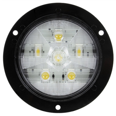 Image of Super 44, LED, 6 Diode, Round, Back-Up Light, Black Flange, 12V from Trucklite. Part number: TLT-44346C4