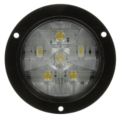 Image of Super 44, LED, 6 Diode, Round, Back-Up Light, Black Flange, 12V from Trucklite. Part number: TLT-44348C4