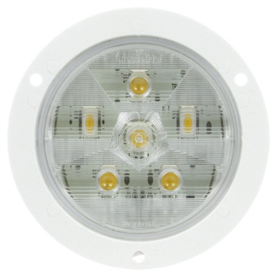 Image of Super 44, LED, 6 Diode, Round, Back-Up Light, White Flange, 12V from Trucklite. Part number: TLT-44349C4