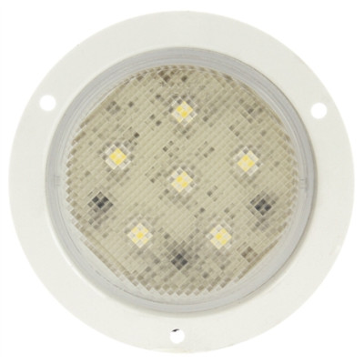 Image of Super 44, LED, 6 Diode, Clear, Round, Aux. Light, White Flange, 12V from Trucklite. Part number: TLT-44352C4