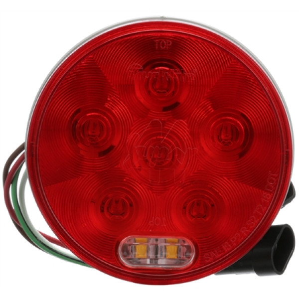 Image of Super 44, LED, Red/Clear, Round 8 Diode, S/T/T & Back-Up, Grommet, Fit 'N Forget S.S.,12V from Trucklite. Part number: TLT-44556R