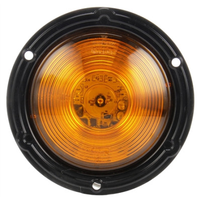 Image of 44 Series, LED, Yellow Round, 1 Diode, Rear Turn Signal, Black Flange, 12-24V from Trucklite. Part number: TLT-44938Y4