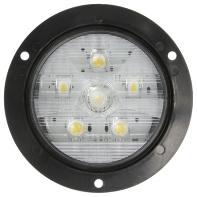 Image of Super 44, Diamond Shell, LED, 6 Diode, Round, Back-Up Light, Black Flange, 12V from Trucklite. Part number: TLT-44992C4