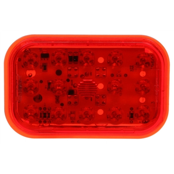 Image of 45 Series, European Approved, LED, Red, Rectangular, 19 Diode, S/T/T, Black Grommet, Hardwired, .180 Bullet, 12-24V, Kit from Trucklite. Part number: TLT-45042R4