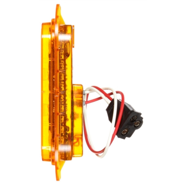 Image of 45 Series, LED, Yellow Rectangular, 70 Diode, Rear Turn Signal, Yellow Flange, 12V from Trucklite. Part number: TLT-45256Y4