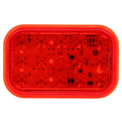 Image of 45 Series, European Approved, LED, Red, Rectangular, 24 Diode, S/T/T, Hardwired, .180 Bullet, 12-24V from Trucklite. Part number: TLT-45932R4