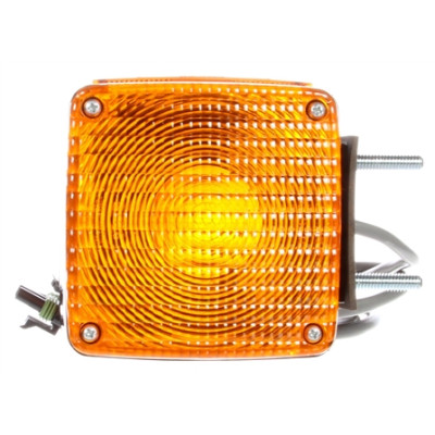 Image of Signal-Stat, Dual Face, Vertical Mount, Incan., Yellow Square, 2 Bulb, 3 Wire, Pedestal Light from Signal-Stat. Part number: TLT-SS4805AAY118-S