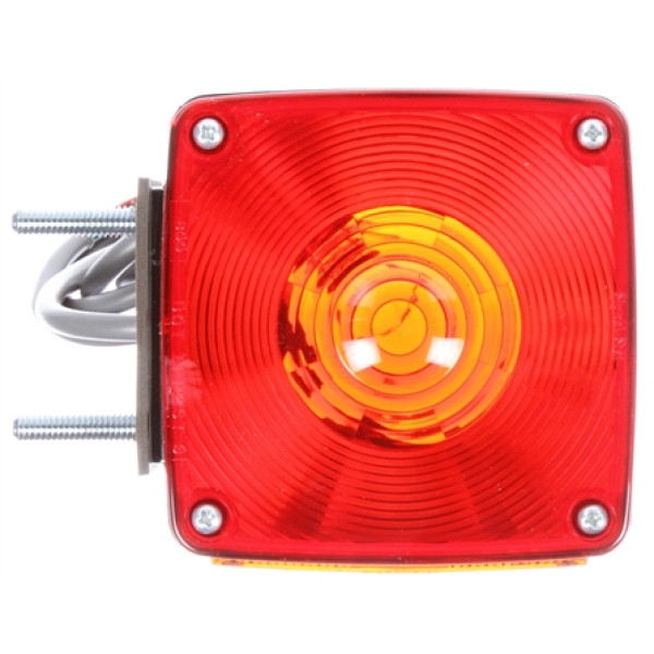 Image of Signal-Stat, Dual Face, RH, Vertical Mount, Incan., Red/Yellow Square, 2 Bulb, 3 Wire, Pedestal Light from Signal-Stat. Part number: TLT-SS4805AY117-S